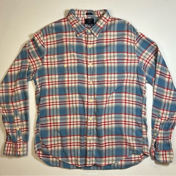 J. Crew Other - J.‎ Crew Flannel Plaid Shirt Mens Size XL Multicolor Button Front.